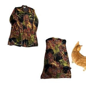 Crushed Velvet and Sheer Patterned Cardigan